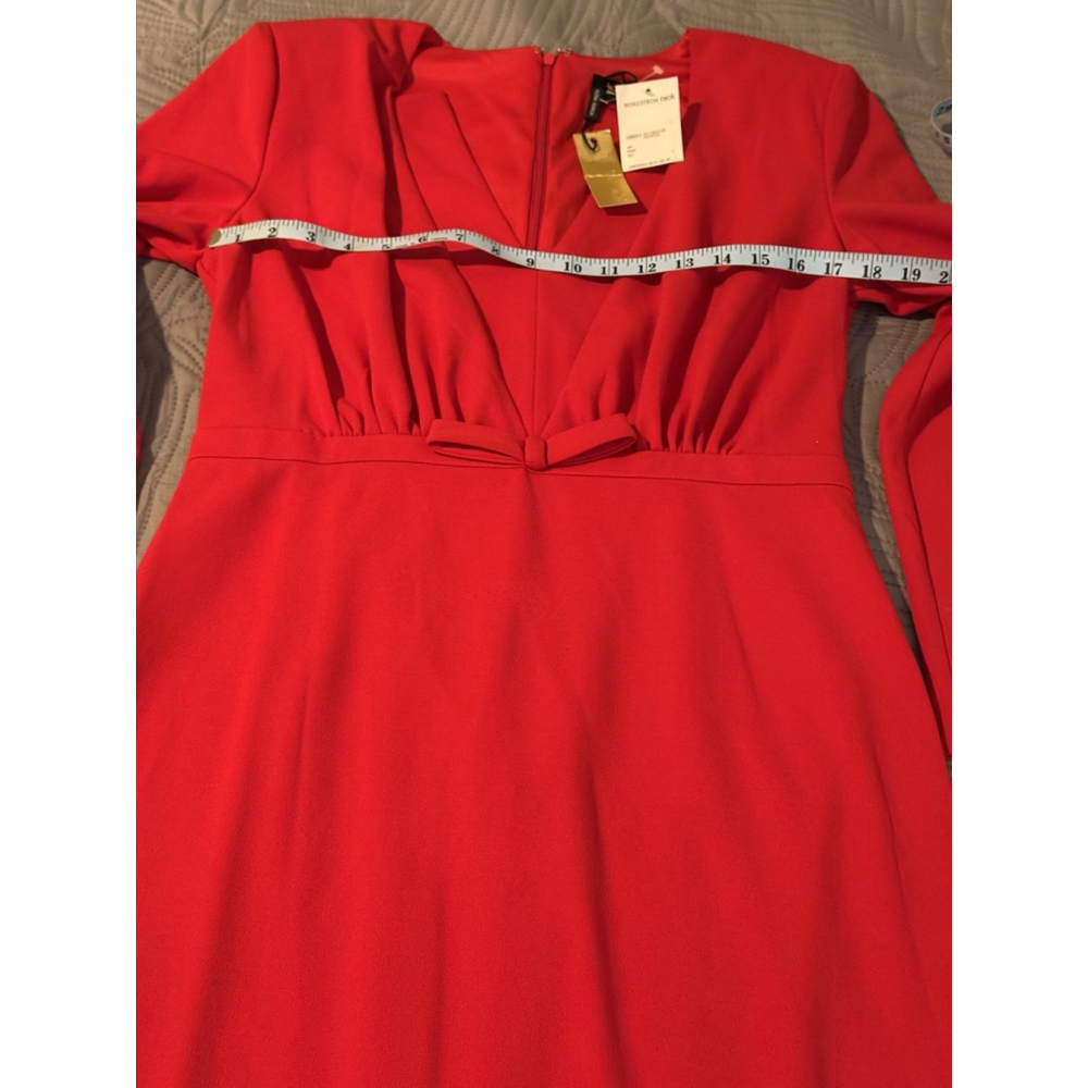 Alexia Admor Women's Red Long Sleeve Dress Size L Regular - Picture 2 of 9